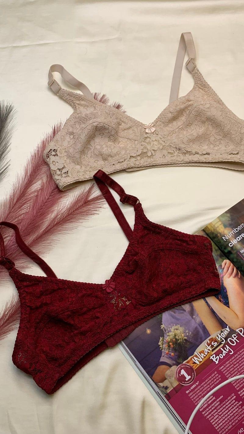 Elegant Flower Pattern Bra